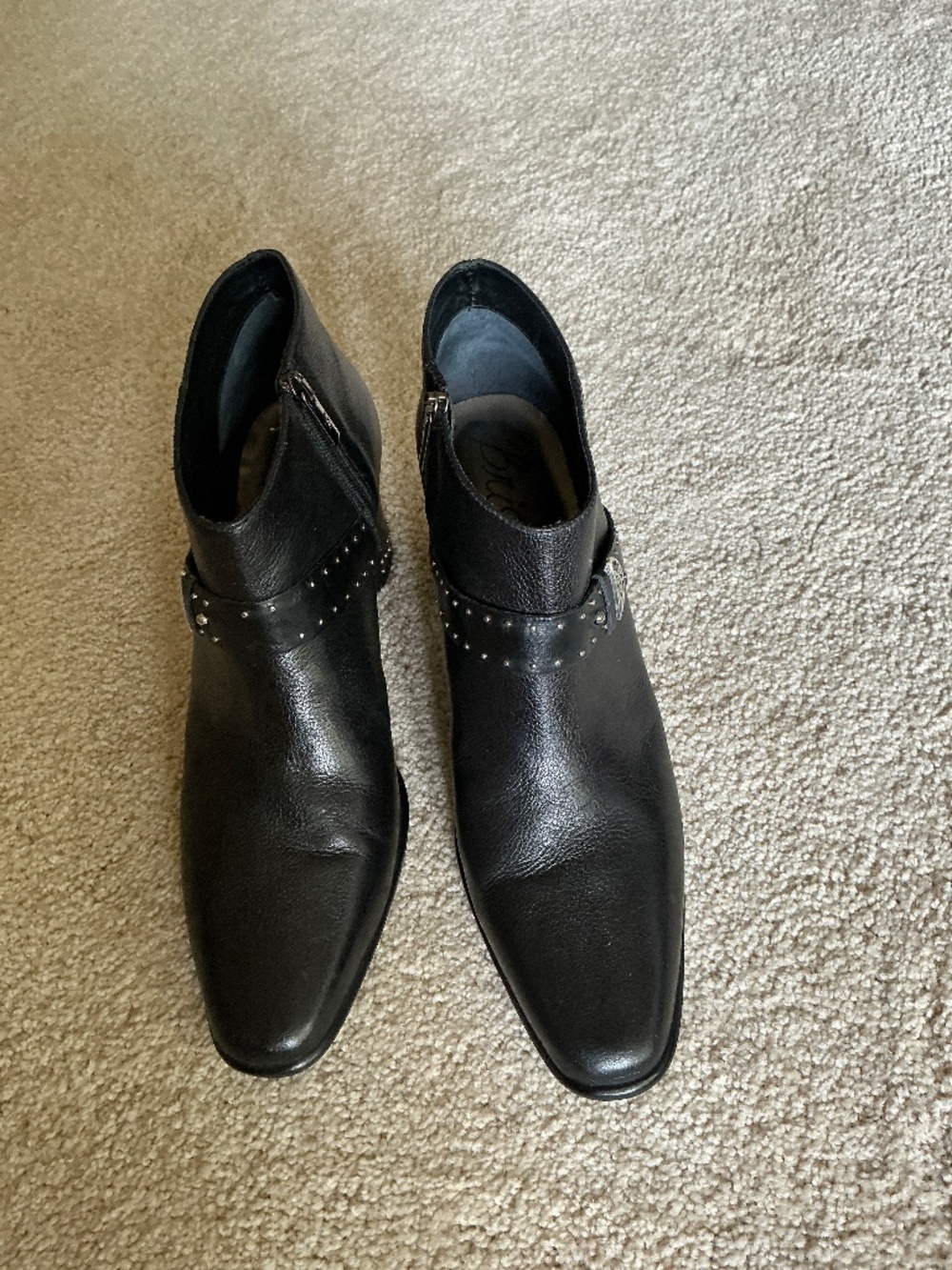 Brighton leather booties with silver accents size 10M